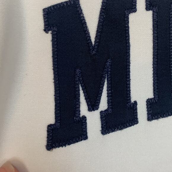 Vintage Team Nike Sports Michigan mens medium white blue jersey baseball pullove - Picture 7 of 11